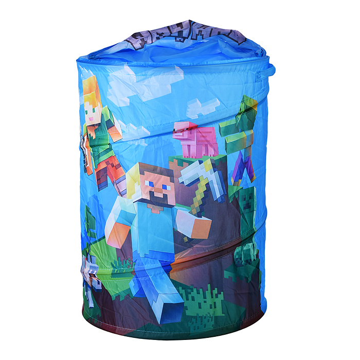 Фото к товару Корзина для игрушек "Майнкрафт" 43*60см. Корзина для игрушек "Майнкрафт" 43*60см.