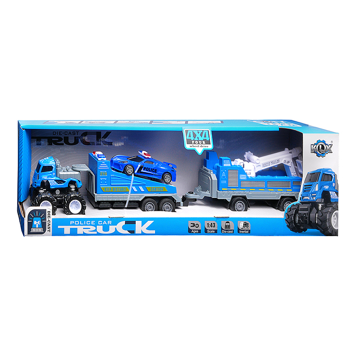 Машина KLX600-409 "Полицейский прицеп" 1:43 в коробке