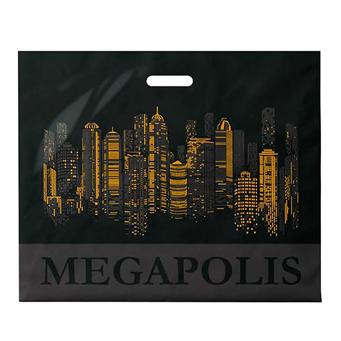 Пакет ПЭ с пробивной ручкой 60х50, 70мкм "Мегаполис" ПВД