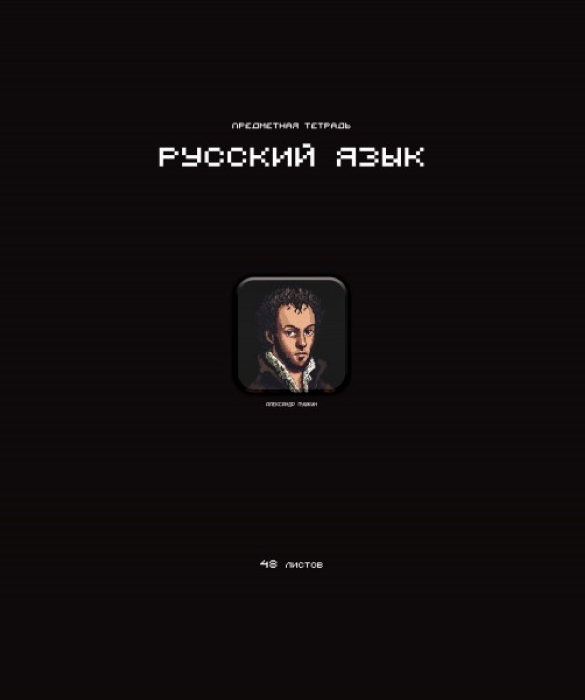 Тетрадь 48л. линия А5 скрепка S Русский язык СТИКЕРЫ  Премиум 4+4+Ламинация матовая