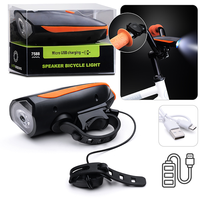 Фонарь аккумуляторный 00-6091 велосипедный, 1200 мАч