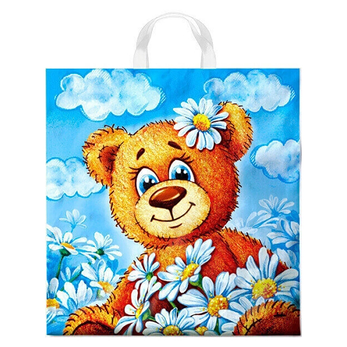 Пакет ПЭ с петлевой ручкой 40х42, 45мкм "Тоша" ПВД 