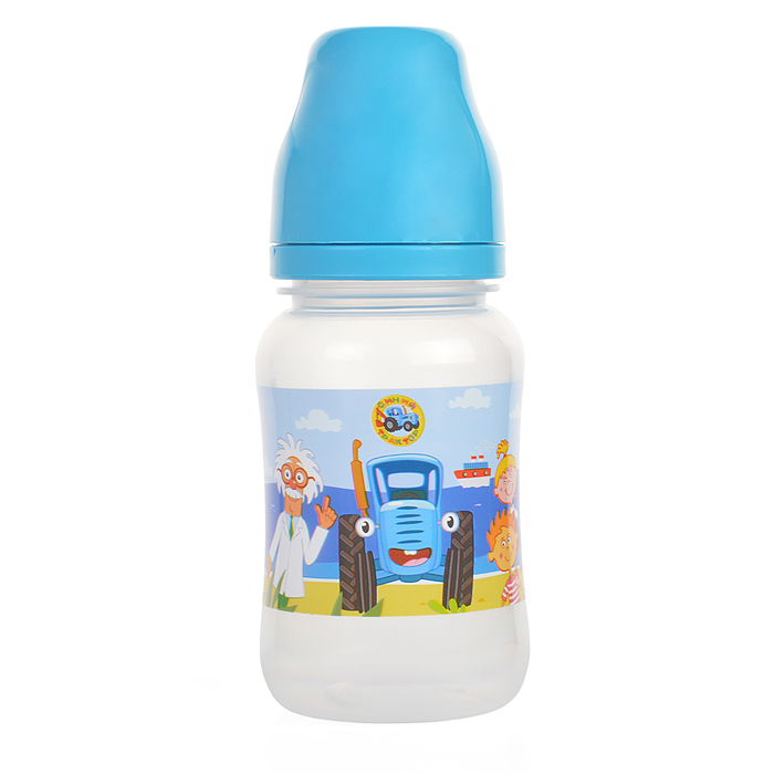 Бутылочка для кормления широкое горлышко "Синий трактор" 270 мл, сил. с., б/р. 