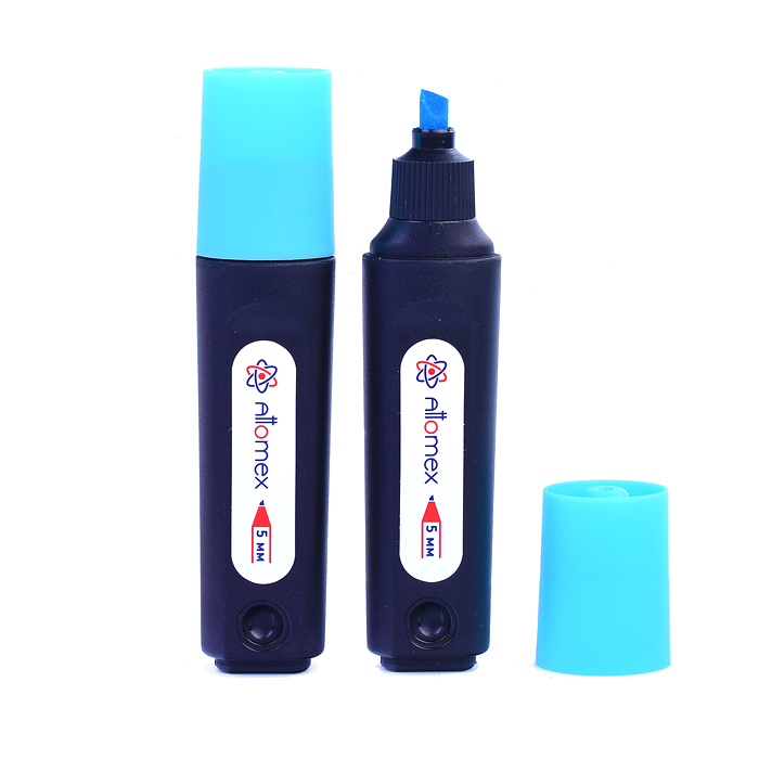 Фото к товару Маркер-выделитель "Attomex" плоский корпус, скошенный наконечник, ширина линии 1-5 мм, голубой, в ка Маркер-выделитель "Attomex" плоский корпус, скошенный наконечник, ширина линии 1-5 мм, голубой, в ка