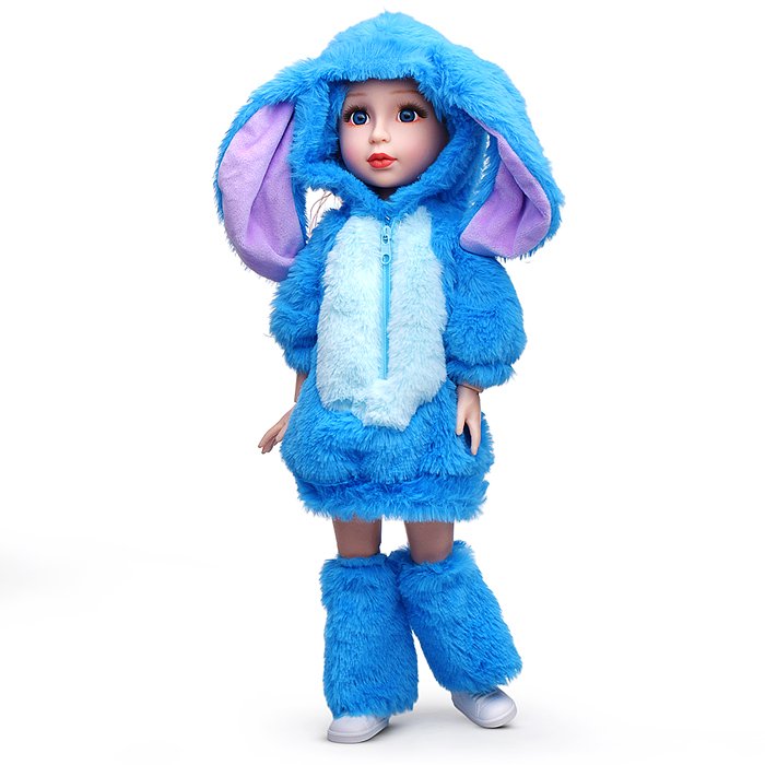 Кукла QJ195D "Нина" в костюме зайца, в коробке