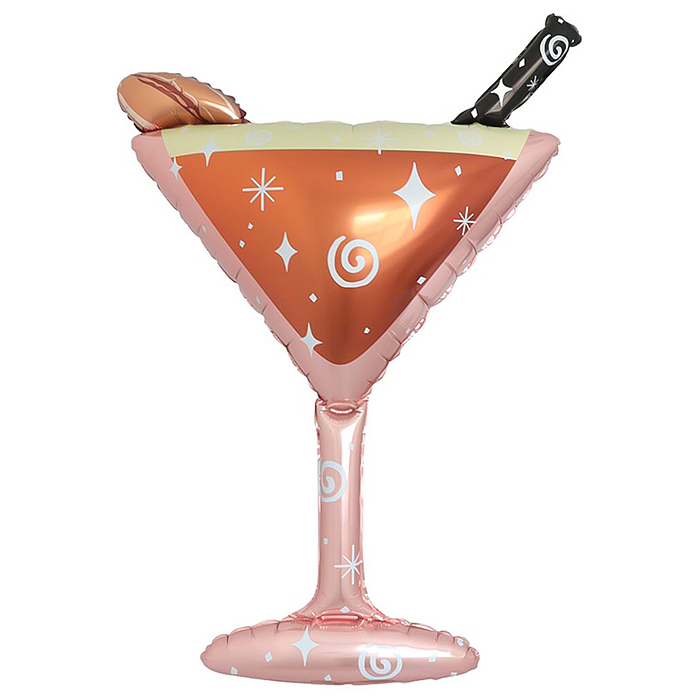 Шар (44''/112 см) Фигура, Бокал Мартини, Розовый, 1 шт. в уп.
