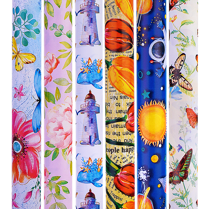 Бумага оберточная 68,5см.х1м, в ассортименте