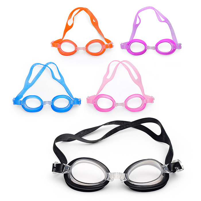 Очки для плавания 00-4074 цветные, в ассортименте, в пакете