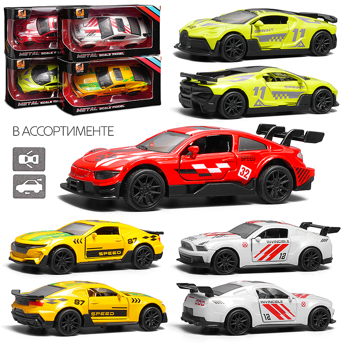 Машина 4372A "Спортивный заезд" 1:43 в коробке Машина 4372A "Спортивный заезд" 1:43 в коробке