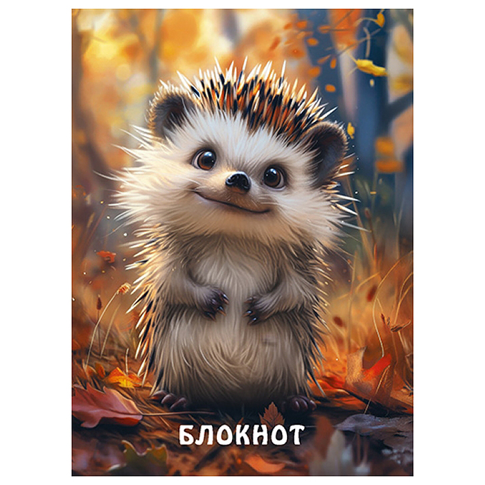 Блокнот А6 80л. клетка "Милый ёжик" на гребне 