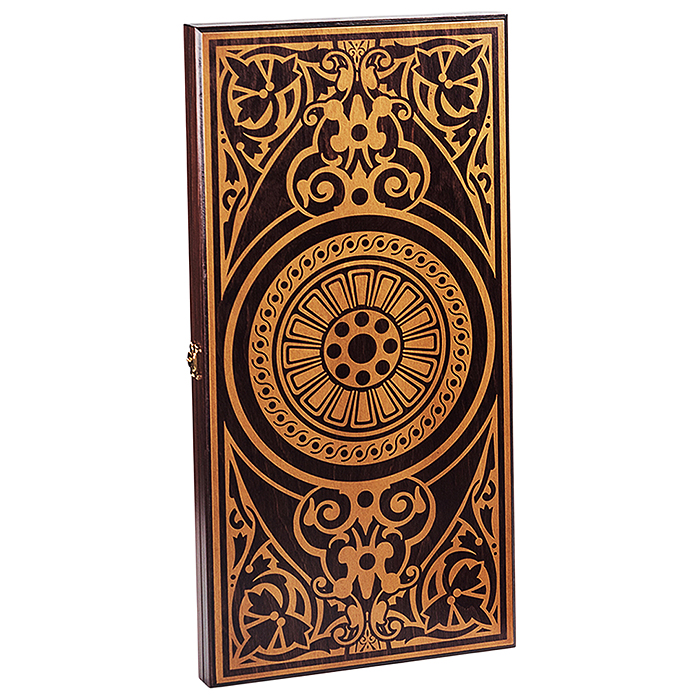 Нарды средние венге, рисунок золото "Круговой орнамент" (480*240*40) 