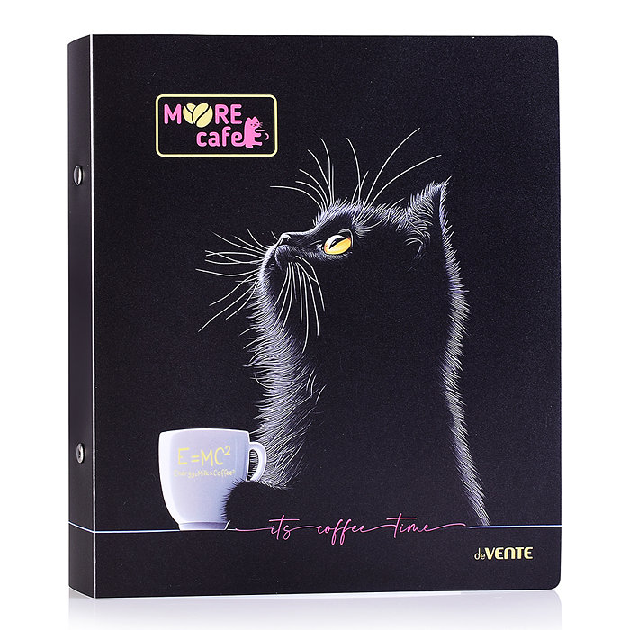 Папка на кольцах "MooreCafe" A5 (200x225x35 мм) 2 кольца Ø 30 мм, полипропилен 800 мкм, фак