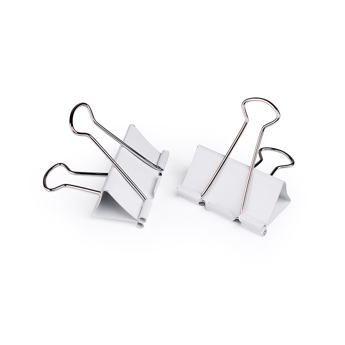 Зажим для бумаг "ART" металлический (51 мм) белый, толщина скрепления до 21,5 мм, 6 шт на к