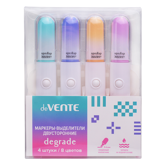 Набор маркеров-выделителей "Degrade" двусторонние, 4 шт. 8 цветов