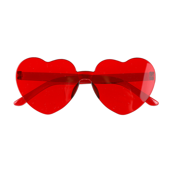 Карнавальные очки, Сердце, Красный, 1 шт.