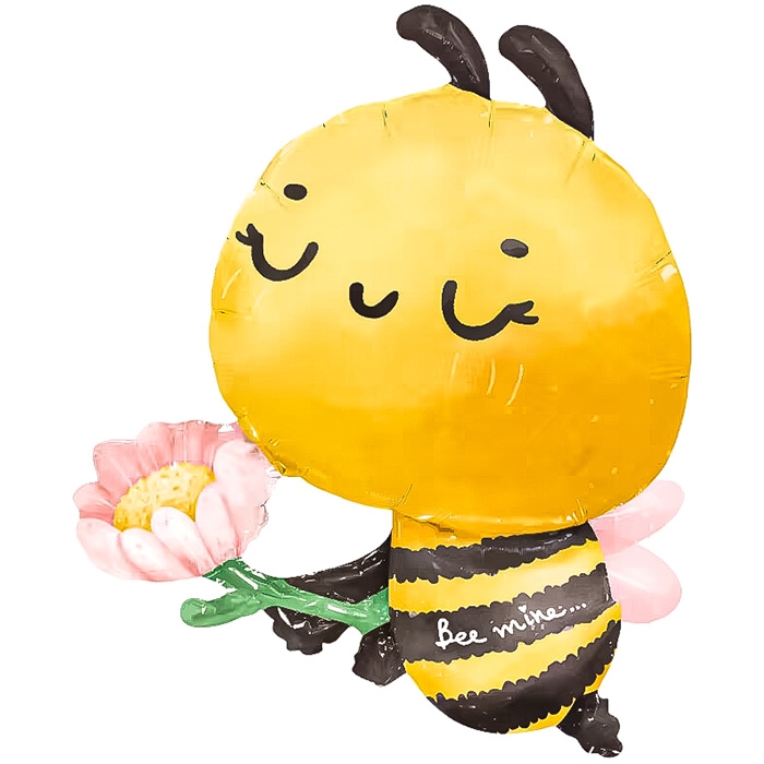 Шар (32''/81 см) Фигура, Пчелка с цветком, 1 шт. в уп.