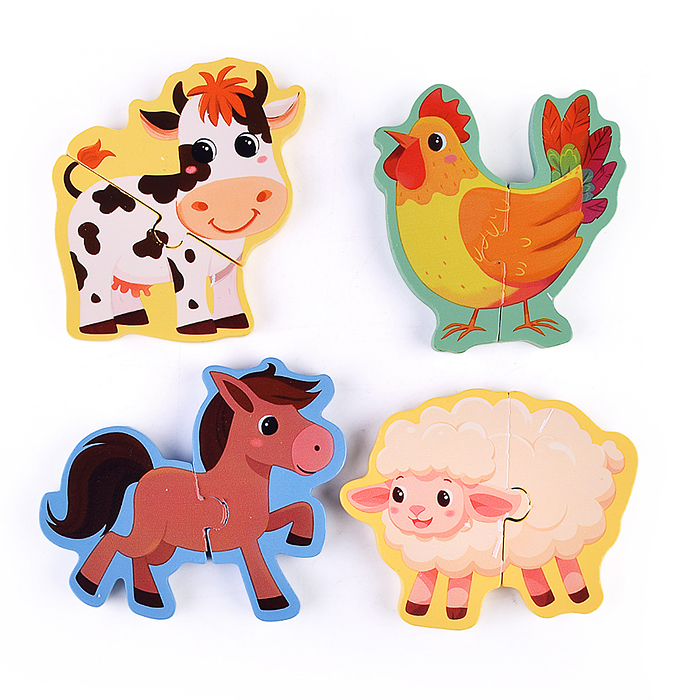 Пазл-вкладыш D2246 "Изучаем время. На ферме"