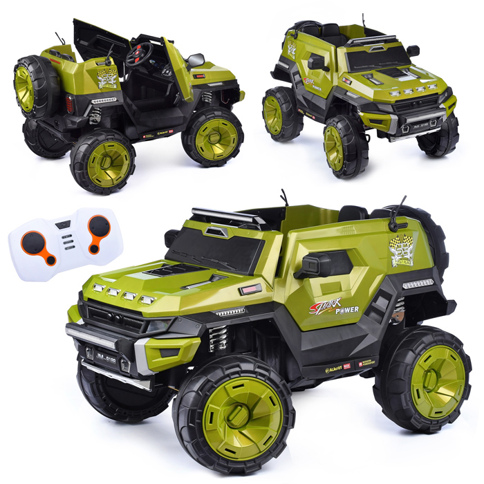 Электромобиль U023409Y "Стайер" на аккумуляторе, с р/у управлением, в коробке (зеленый)