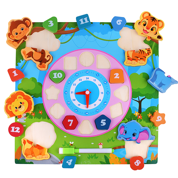 Пазл-вкладыш D2247 "Изучаем время. Африка"