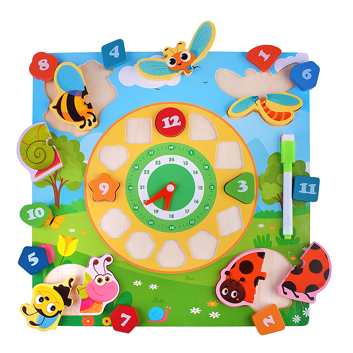 Пазл-вкладыш D2245 "Изучаем время. Лесная полянка"