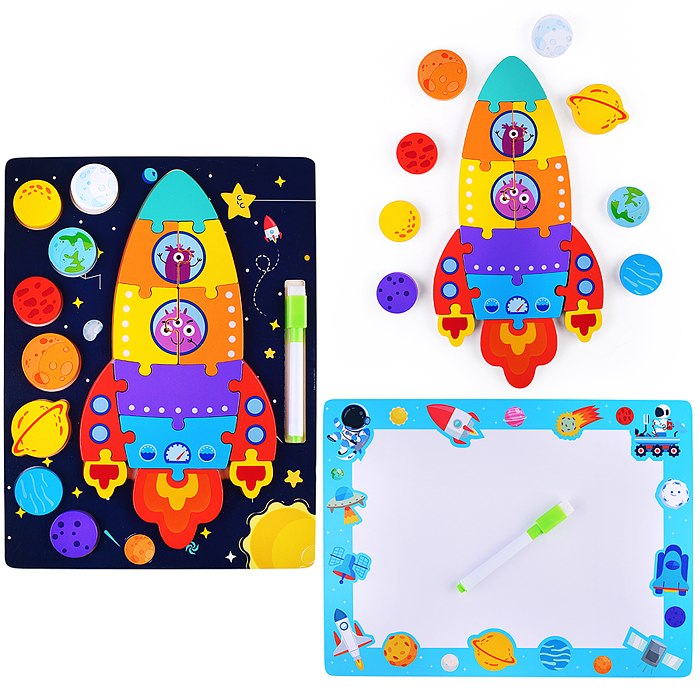Пазл-вкладыш D2252 "Космическая ракета"