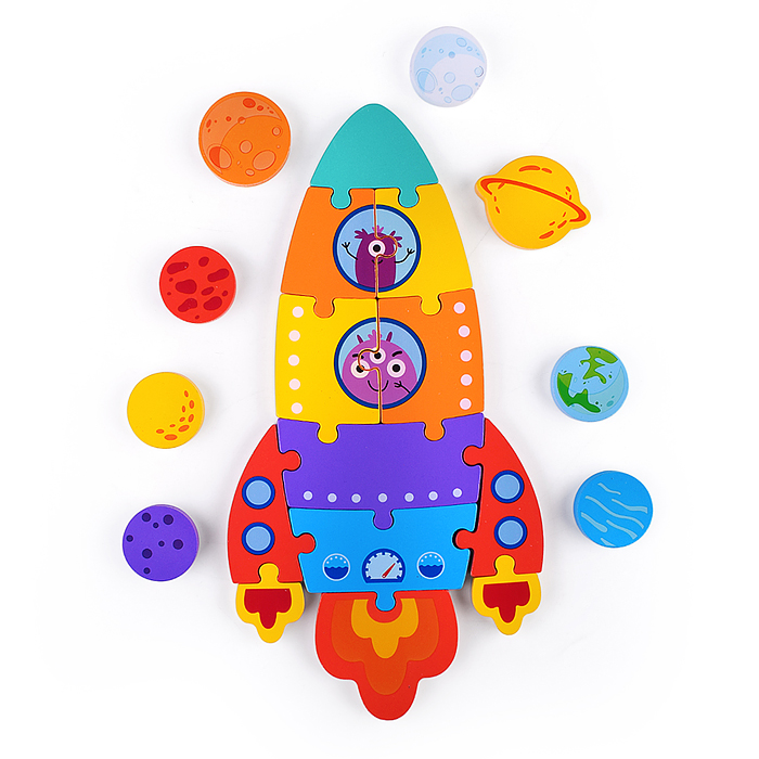 Пазл-вкладыш D2252 "Космическая ракета"