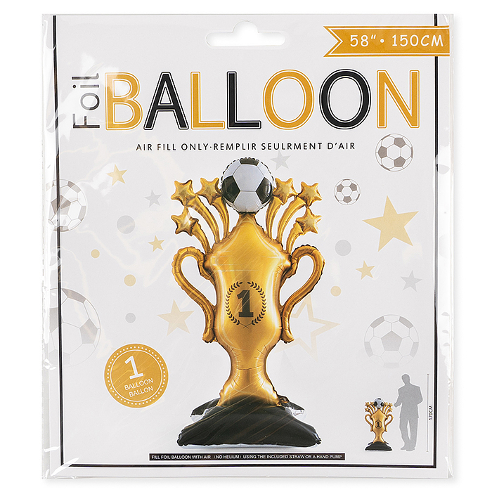 Шар 3D (59''/150 см) Фигура на подставке, Кубок Чемпиона, Футбольный мяч, 1 шт. в уп.