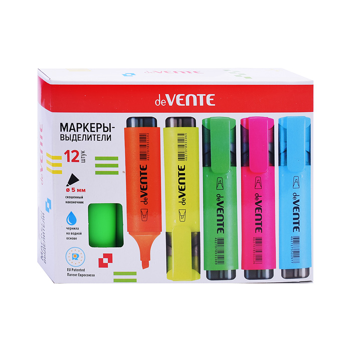 Фото к товару Маркер-выделитель плоский корпус, скошенный наконечник, ширина линии 1-5 мм, зеленый Маркер-выделитель плоский корпус, скошенный наконечник, ширина линии 1-5 мм, зеленый