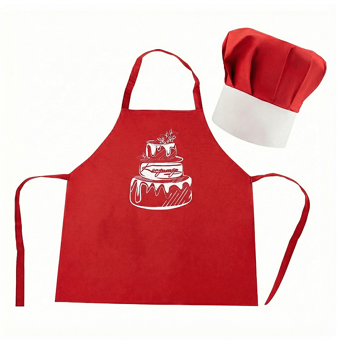 Набор "Кондитер" (100% хлопок) красный