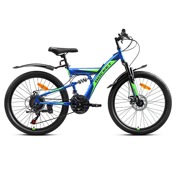 Велосипед 24" Rocket Azkar, цвет синий/зеленый, размер 15"