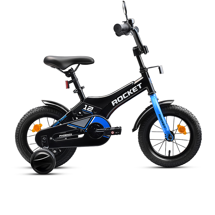 Велосипед 12" Rocket Phoenix, цвет черно/синий