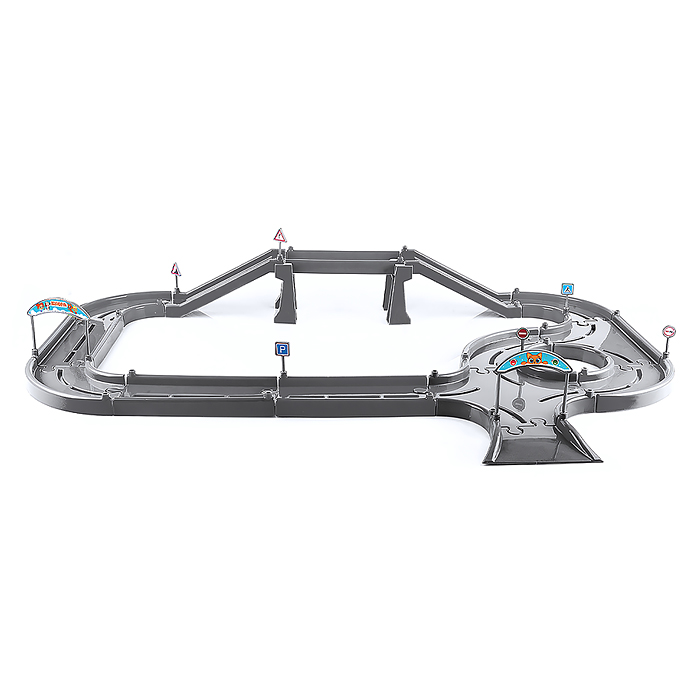 Игровой набор "Автодорога" 2,5м с машинками (серая)