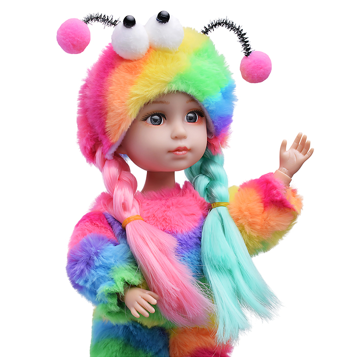 Фото к товару Кукла QJ183 "Рита" в костюме радужного монтрика, в коробке Кукла QJ183 "Рита" в костюме радужного монтрика, в коробке
