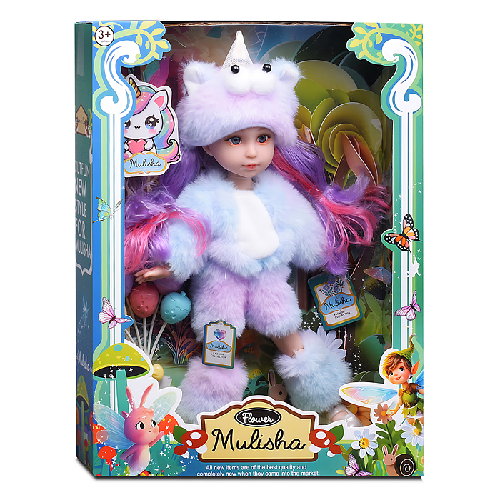 Кукла QJ183C "Дарина" в костюме единорога, в коробке