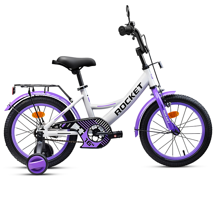 Велосипед 16" Rocket Gem, цвет белый/фиолетовый