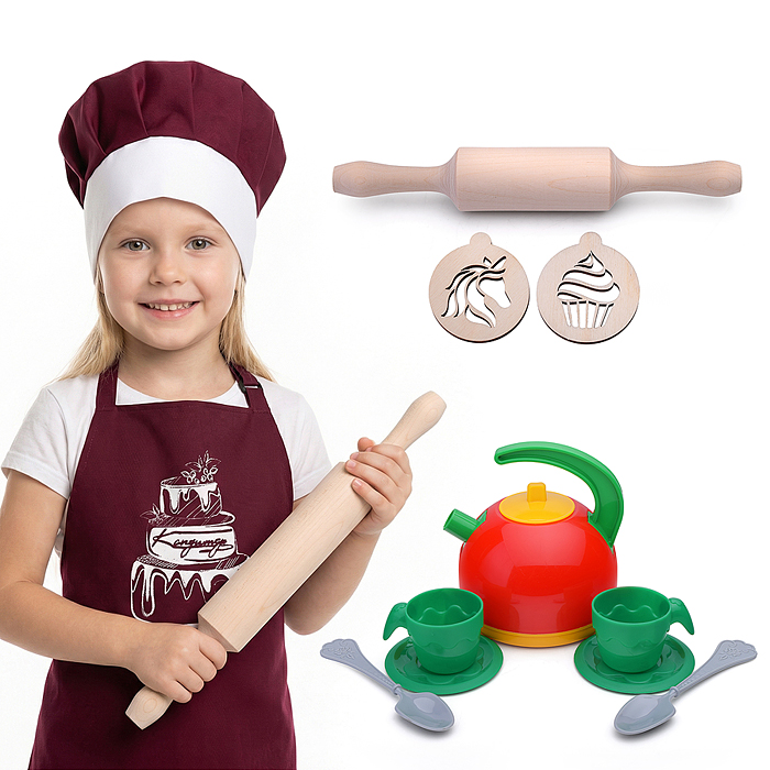 Набор "Кондитер" (100% хлопок) бордовый Набор "Кондитер" (100% хлопок) бордовый