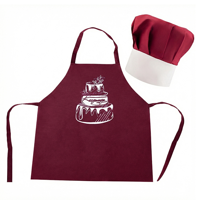 Набор "Кондитер" (100% хлопок) бордовый