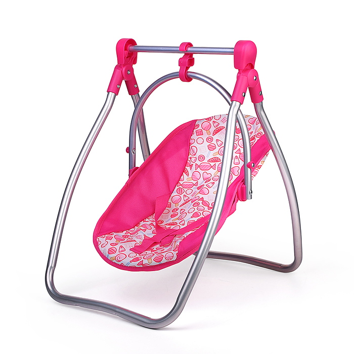 Качель для кукол 9397C металлическая, принт сладости