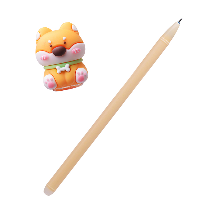 Ручка гелевая стираемая подарочная "Doggy" с декоративным элементом, d=0,5 мм, с ластиком