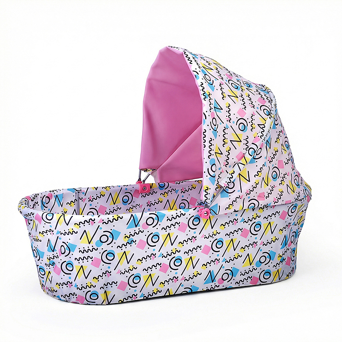 Коляская кукольная 9325 прогулочная, металлическая, складная, с корзиной и сумкой