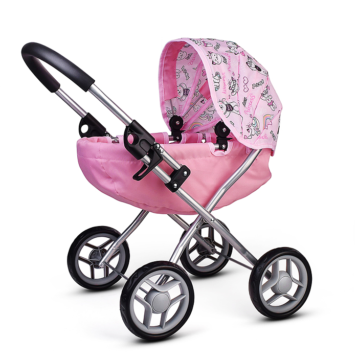 Коляская кукольная 9325A прогулочная, металлическая, складная 