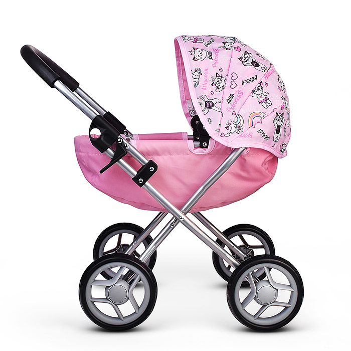 Коляская кукольная 9325A прогулочная, металлическая, складная 