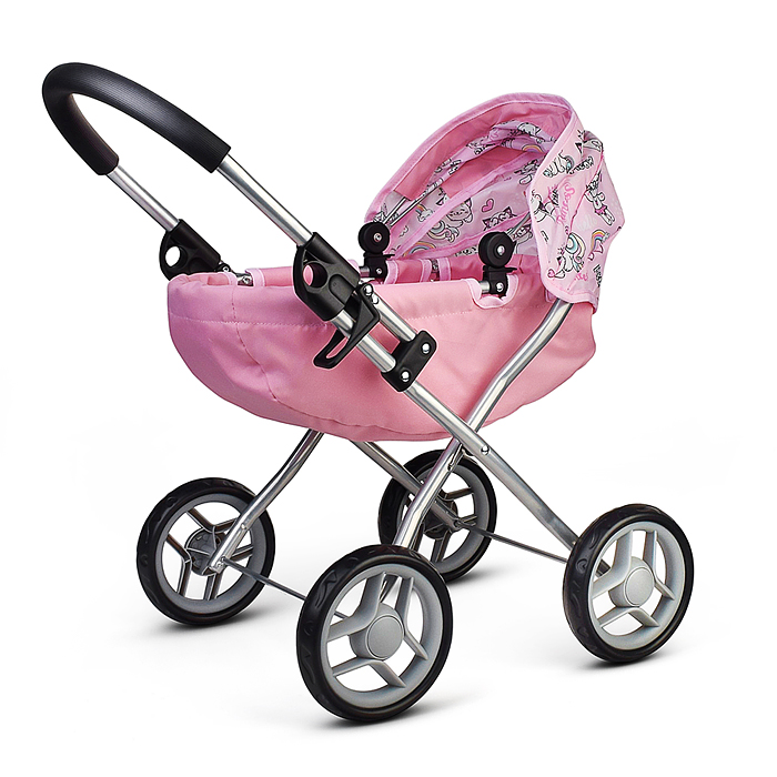 Коляская кукольная 9325A прогулочная, металлическая, складная 