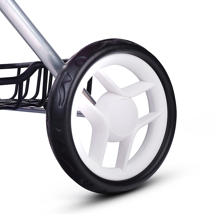 Коляская кукольная 9325B прогулочная,металлическая, складная, с корзиной и сумкой, принт коты