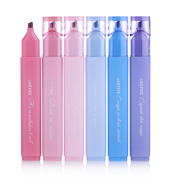 Набор маркеров-выделителей "Mentality" (06 цв - сирен, т-гол, св-гол, телесн, роз, т-корал)