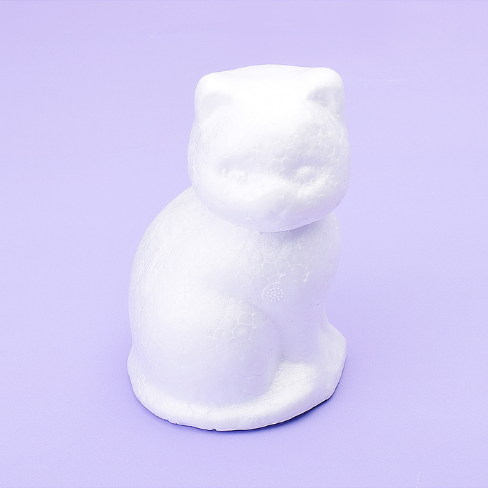 Заготовка для декорирования "Кот большой" из пенополистирола, 140x90 мм, 1 шт, в пластиково