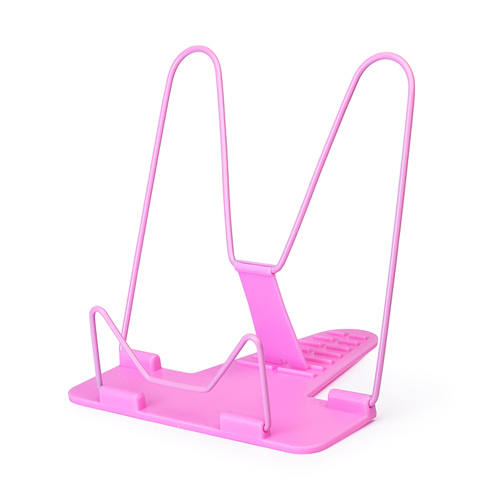 Подставка для учебников и книг "Attomex" 18x17 см, никелированный металл и пластик, розовая