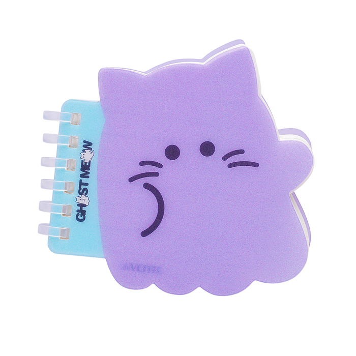 Блокнот A7 80л линейка "Ghost Meow" 95x92 белая бумага 80 г/м² "Серый котёнок"