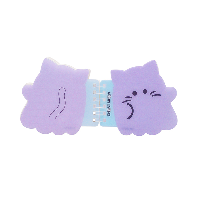 Блокнот A7 80л линейка "Ghost Meow" 95x92 белая бумага 80 г/м² "Серый котёнок"