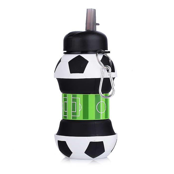 Бутылка складная 550 мл, герметичная, с пластиковыми деталями, с пластиковой крышкой и поильником, с